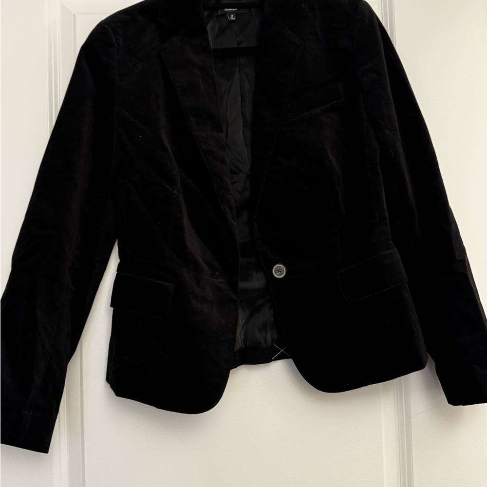 Talbots Black Velvet Blazer Tailored Fit
